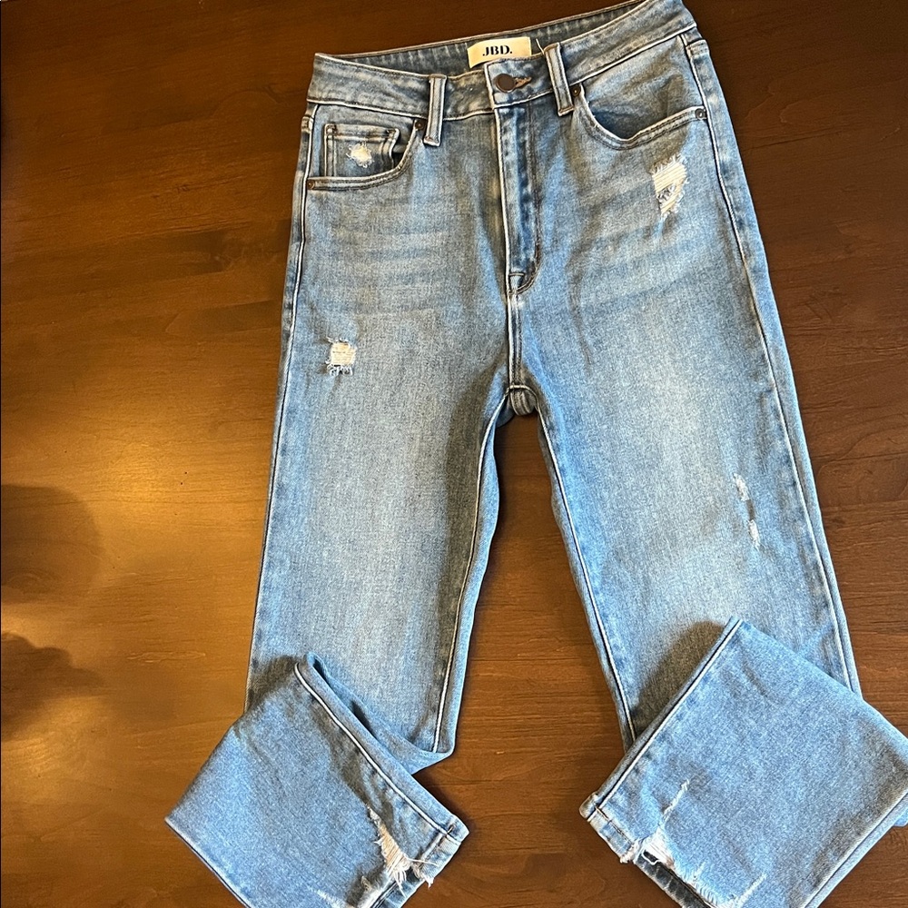 Just Black Light Blue Distressed Women Jeans